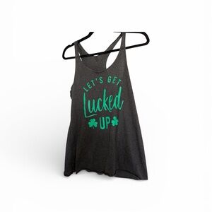 Gray Tank Top with Green Print